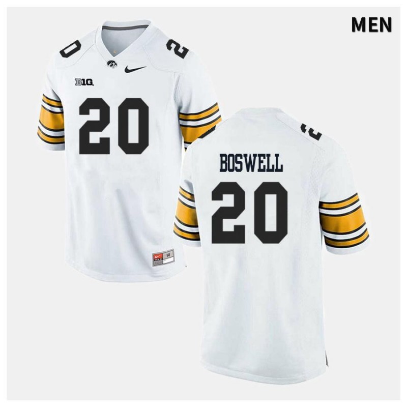 Men's Iowa Hawkeyes NCAA #20 Cedric Boswell White Authentic Nike Alumni Stitched College Football Jersey NX34C27XQ